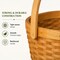 Vintiquewise Small Apple Picking Basket with Handle, Woven Wood Fruit Basket, Decorative Farmhouse Basket for Storage, Gifts, Fall Decor, and Seasonal Display